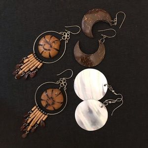 Coconut and Shell Earrings